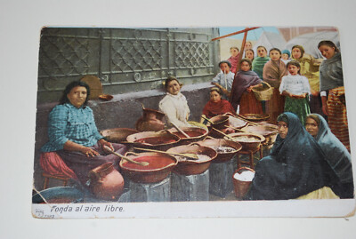 ±1910 Postcard MEXICO FONDA AL AIRE LIBRE Dining Street Food #7980 J. G. Hatton