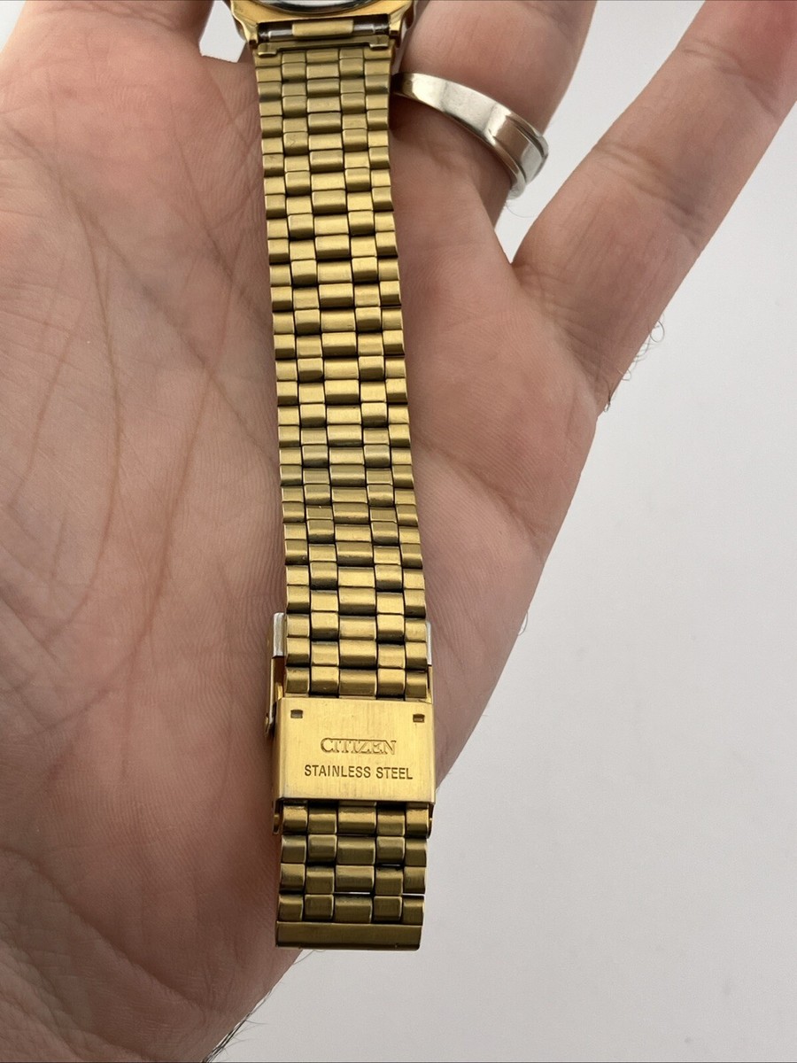 Vtg Citizen Men 32mm Watch Gold Tone Gold Dial WR 1032-s98314