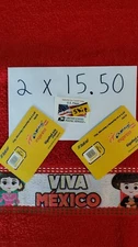 Telcel Mexico 2 PIECES SIMS Cards for UNLIMITED CALLS,SMS.