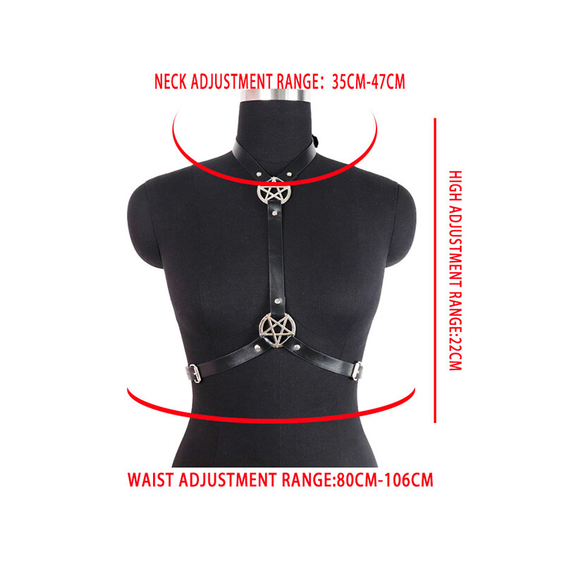 Fashion Leather Harness Waist Belt Gothic Chain Decorative Clothing