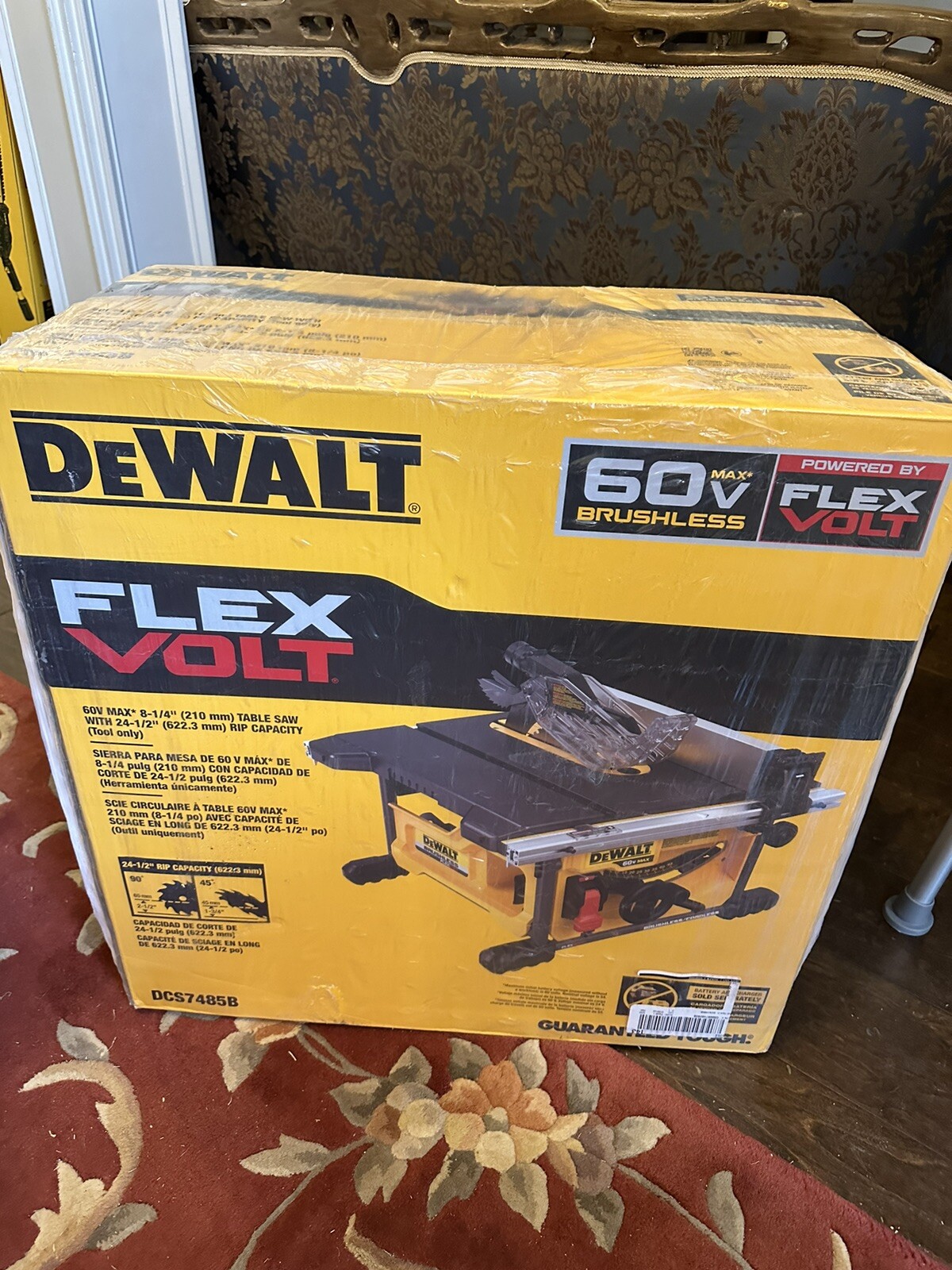 Brand New DeWALT DCS7485B 60V FLEXVOLT 8-1/4-Inch Adjustable Table Saw (Tool Onl