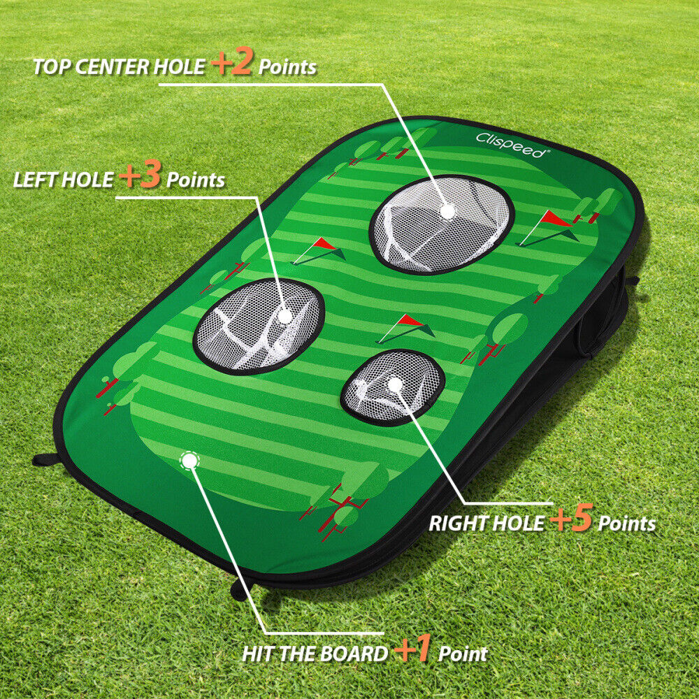 Clispeed Foldable Chipping Net Cornhole Game Set Golfing Net for