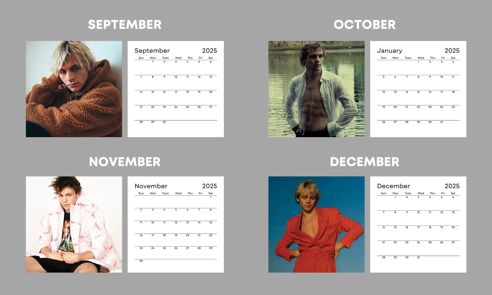 Ross Lynch 2026 Celebrity Wall Calendar – Stunning Photos, Perfect for Fans
