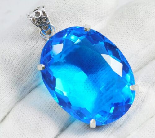 CERTIFIED 132.10 Ct Wonderful Natural Top Blue Color Tanzanite Pendant Gemstone - Picture 7 of 7
