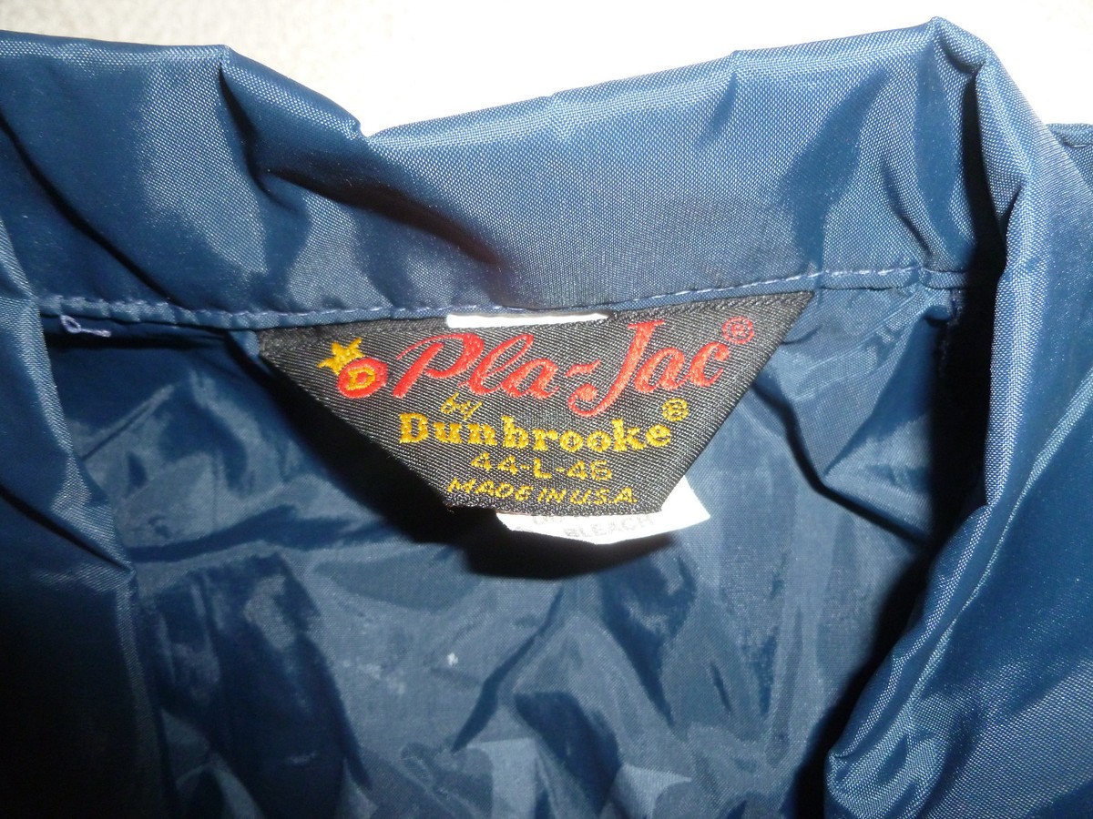 VINTAGE PLA-JAC DUNBROOKE US MASSEY DD 778 MENS NAVY L 44-46 SNAP