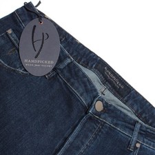 Handpicked NWT Orvieto Denim Jeans Size 40 US In Solid Blue Cotton Blend