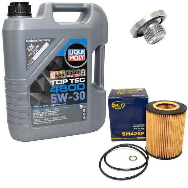 MotoröL Set 5W-30 5 Liter + ÖLfilter SH 426 P + Schraube FüR BMW 3Er X5 E46 E53-image