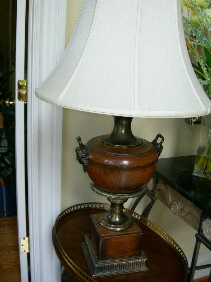 Brass and wood lamp online