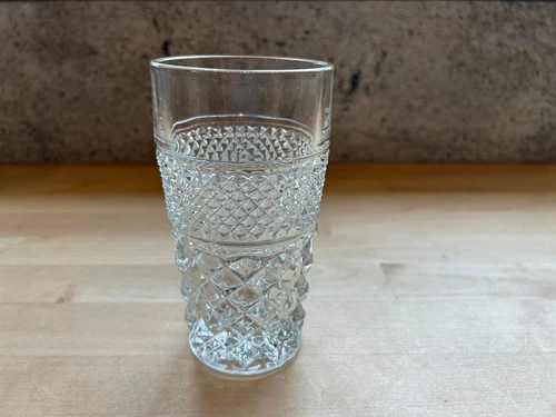 Vintage Anchor Hocking Wexford Diamond Pattern Drinkware Glasses - 4 TYPES