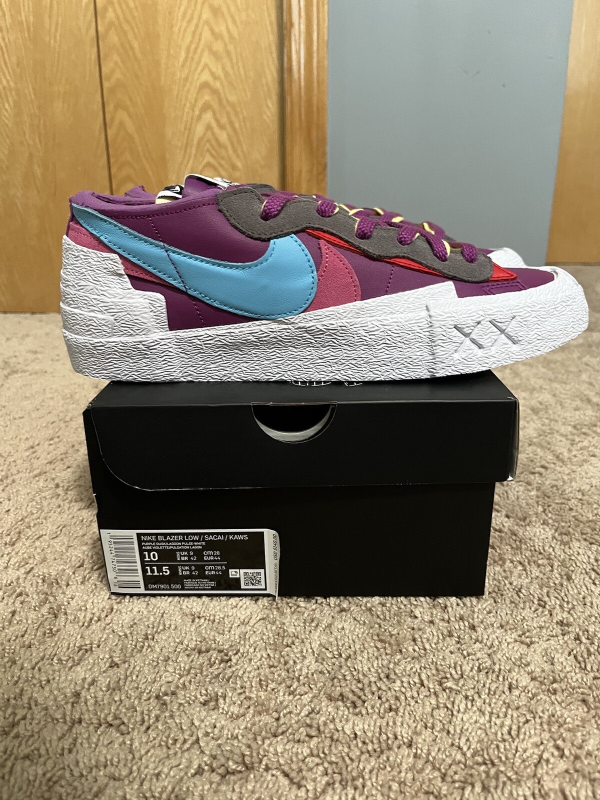 SACAI X NIKE Blazer basso viola tramonto Nike x Sacai x Kaws taglia 10 US