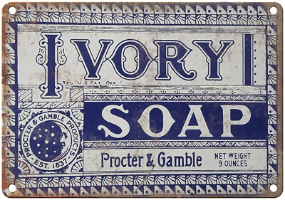 Ivory Soap Procter & Gamble Porcelain Look 12'' x 9'' Reproduction Metal Sign U227