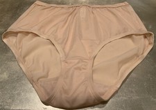 Vtg Bali L/7 Nude Beige French Cut High Rise Silky Satin Brief Panties