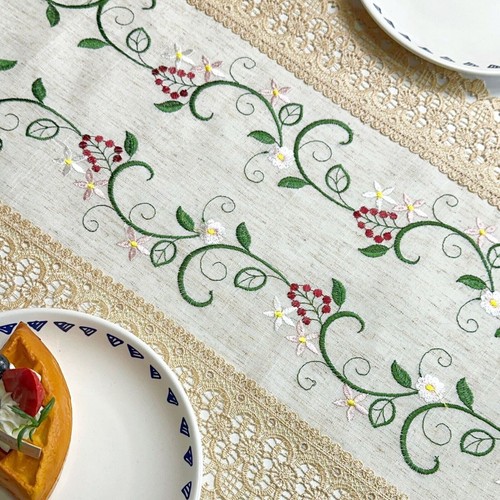 Vintage Embroidered Lace Butterfly Table Runner Wedding Party Banquet Home Decor - Picture 9 of 18