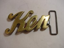VTG BRASS BELT BUCKLE - KEN
