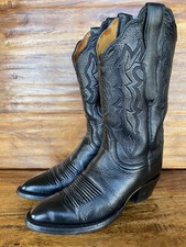 Black Buffalo Leather Cowboy BOOTS 