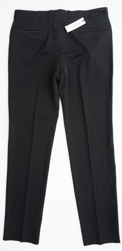 NWT VERSACE COLLECTION Solid Black Flat Front Wool Blend Dress Pants 40 (EU 56) - Picture 4 of 6