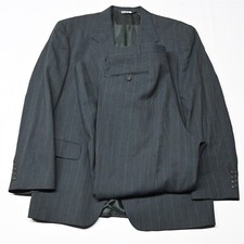 Vtg JG Hook 90s 42R 34x29 Gray Stripe USA Made Mens Sport Coat Jacket Pants Suit