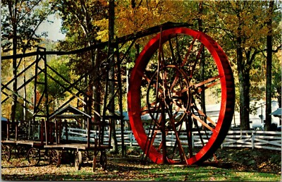 #ad Postcard Old Water Wheel; Cool Spring Park; Rowlesburg West Virginia G4 $4.95