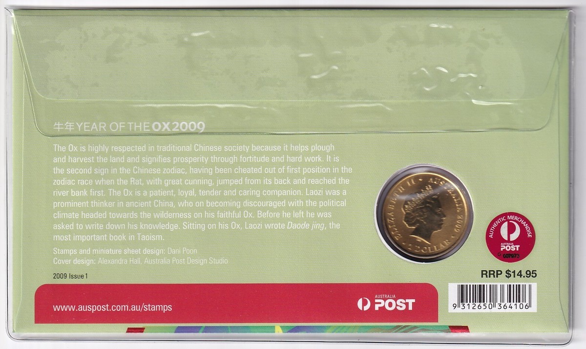 PNC COVER: AUSTRALIA 2009 $1 COIN CHRISTMAS ISLAND YEAR OF THE OX #M1096 |  eBay
