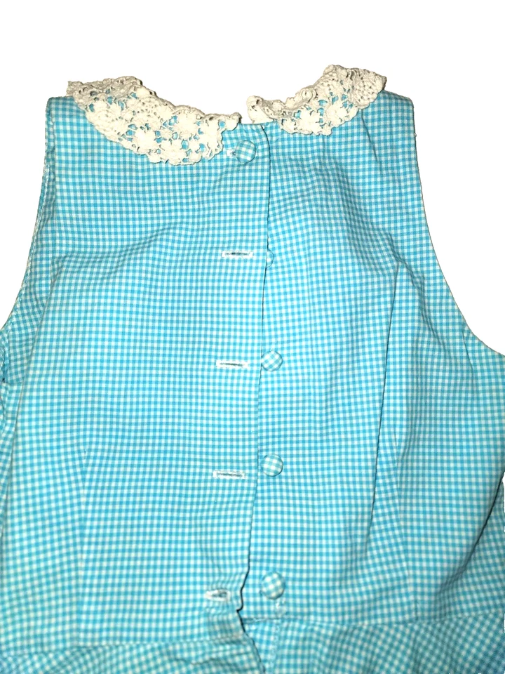 Vestido Ralph Lauren para niña con cuello de encaje - talla 6 - azul/blanco Foto 2 de 3