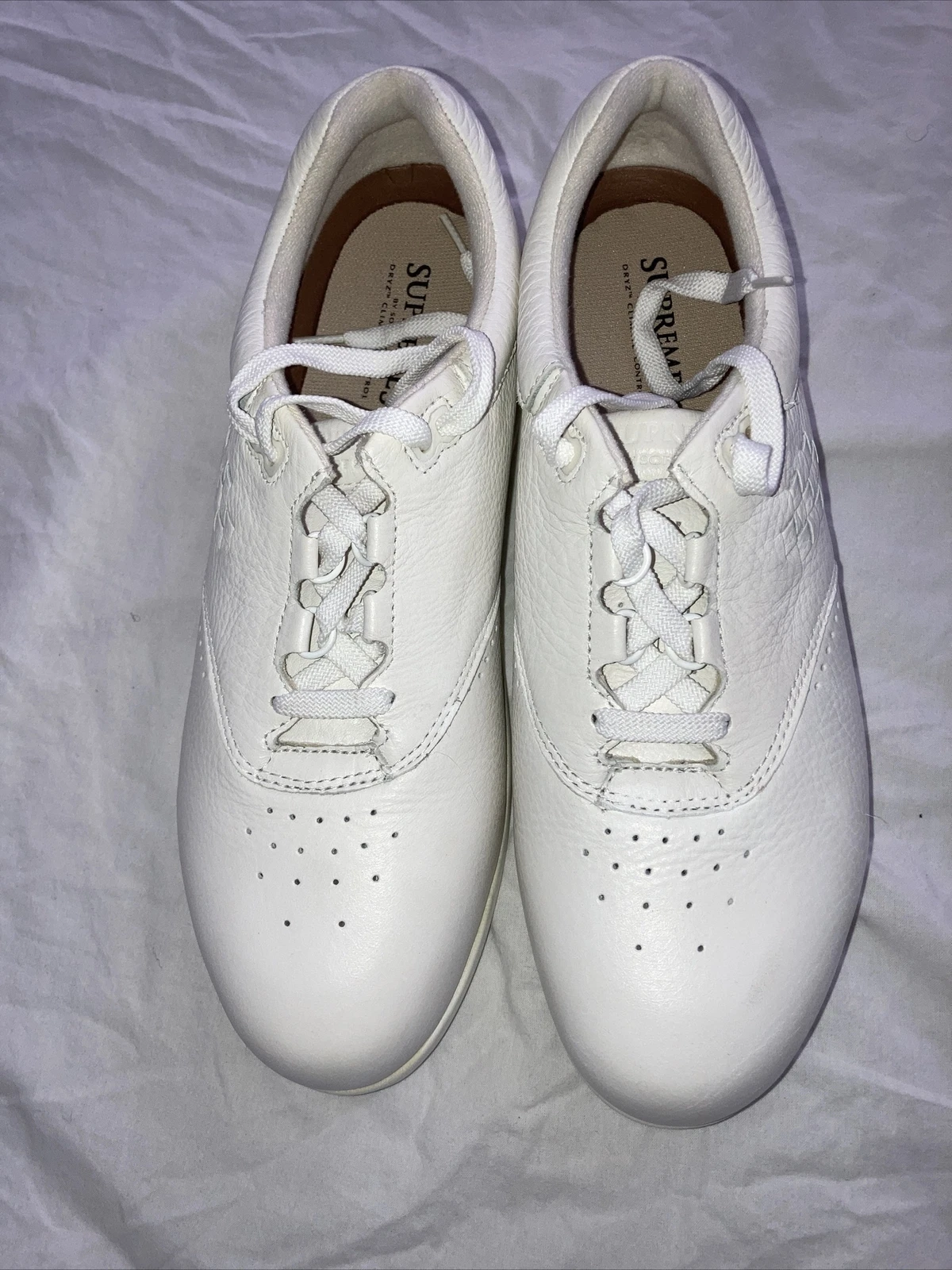 Chaussures d'infirmière Supremes By Softspots Dryz taille 12N cuir ivoire à lacets