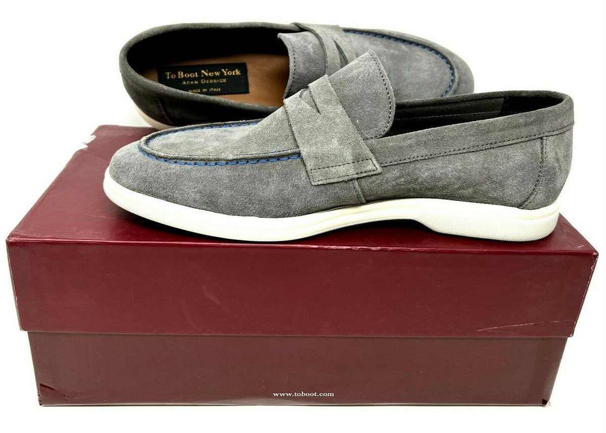 To Boot New York Ryan MEN Penny Loafers Size 8.5M GRIGIO 