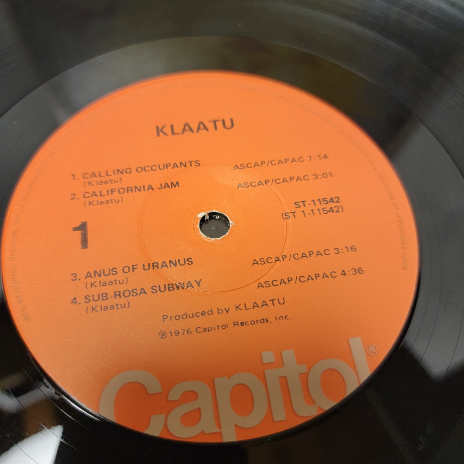 KLAATU s/t ST11542 First Press Vinyl LP Record, Original Lyrics Sleeve
