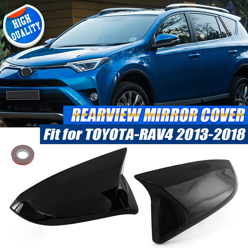 2x Mirror Trim Triangle Covers For Toyota RAV4 2013-2018 – Driver & Passenger Side – ABS Black