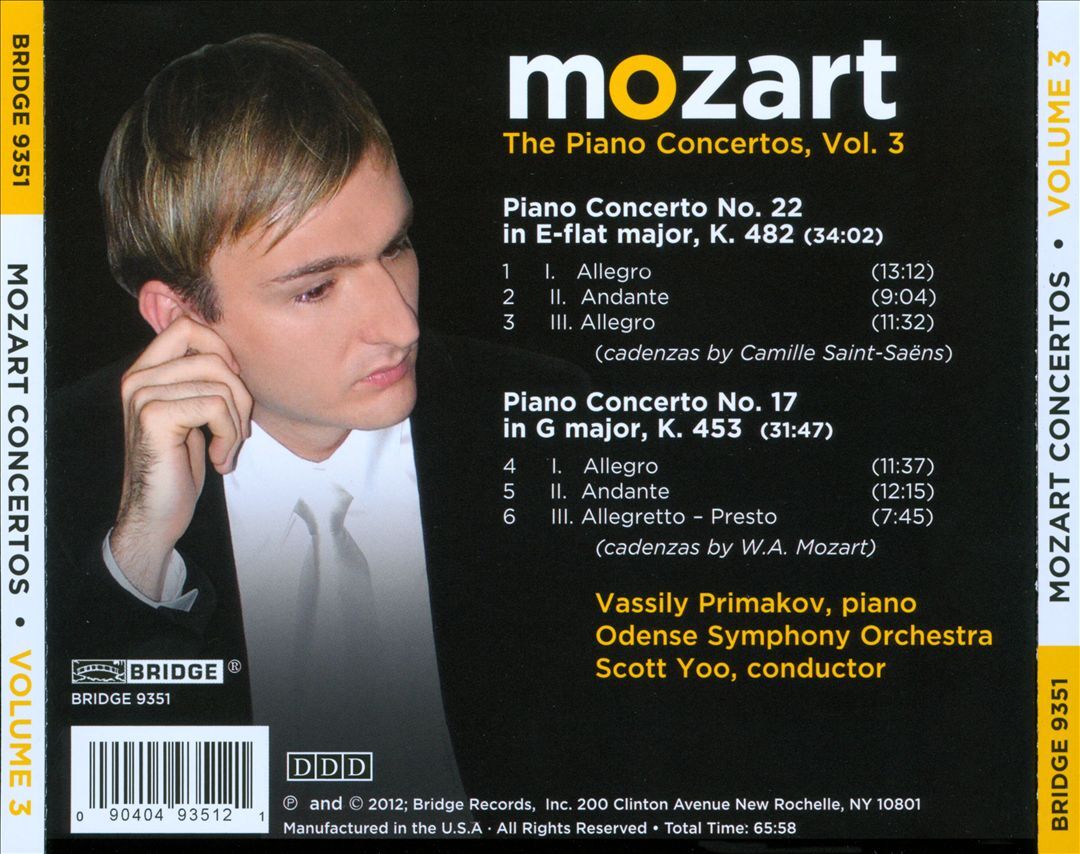 Mozart Piano Concerto No 3 with Primakov Odense Symphony Yoo CD 2012