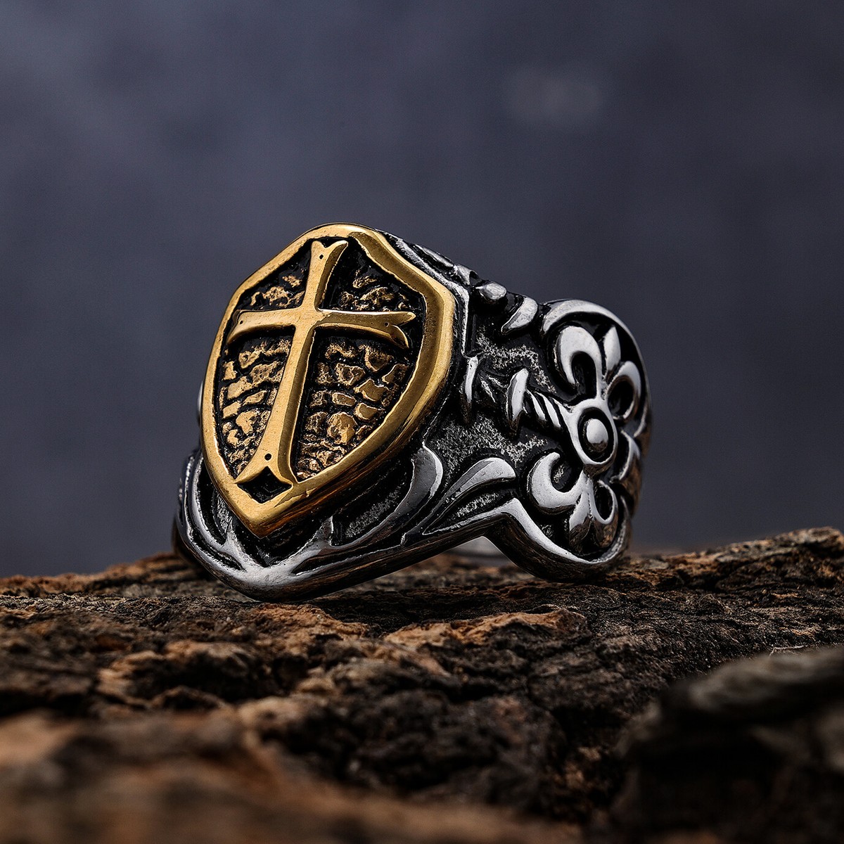 その他 grand crusaders ring Christianartworkshop Vintage Style Medieval Crusader Cross Signet
