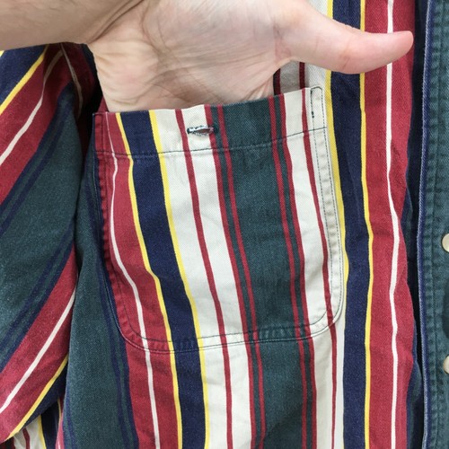 Consensus Button Down Shirt Mens XXL Tall Multicolor Striped Long Sleeve Pockets - Picture 6 of 23