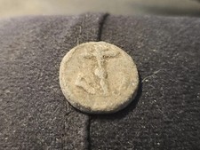Post Medieval Lead Token Anchor/flower Design. Please Read Description. LA179x