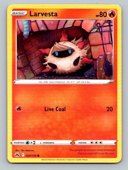 2023 Pokemon Card Crown Zenith Larvesta 24/159