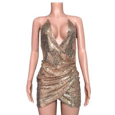 backless glitter dress