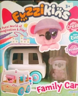 Fuzzikins Familienauto mit Koala erstellen, spülen, umfärben Kinderkunst