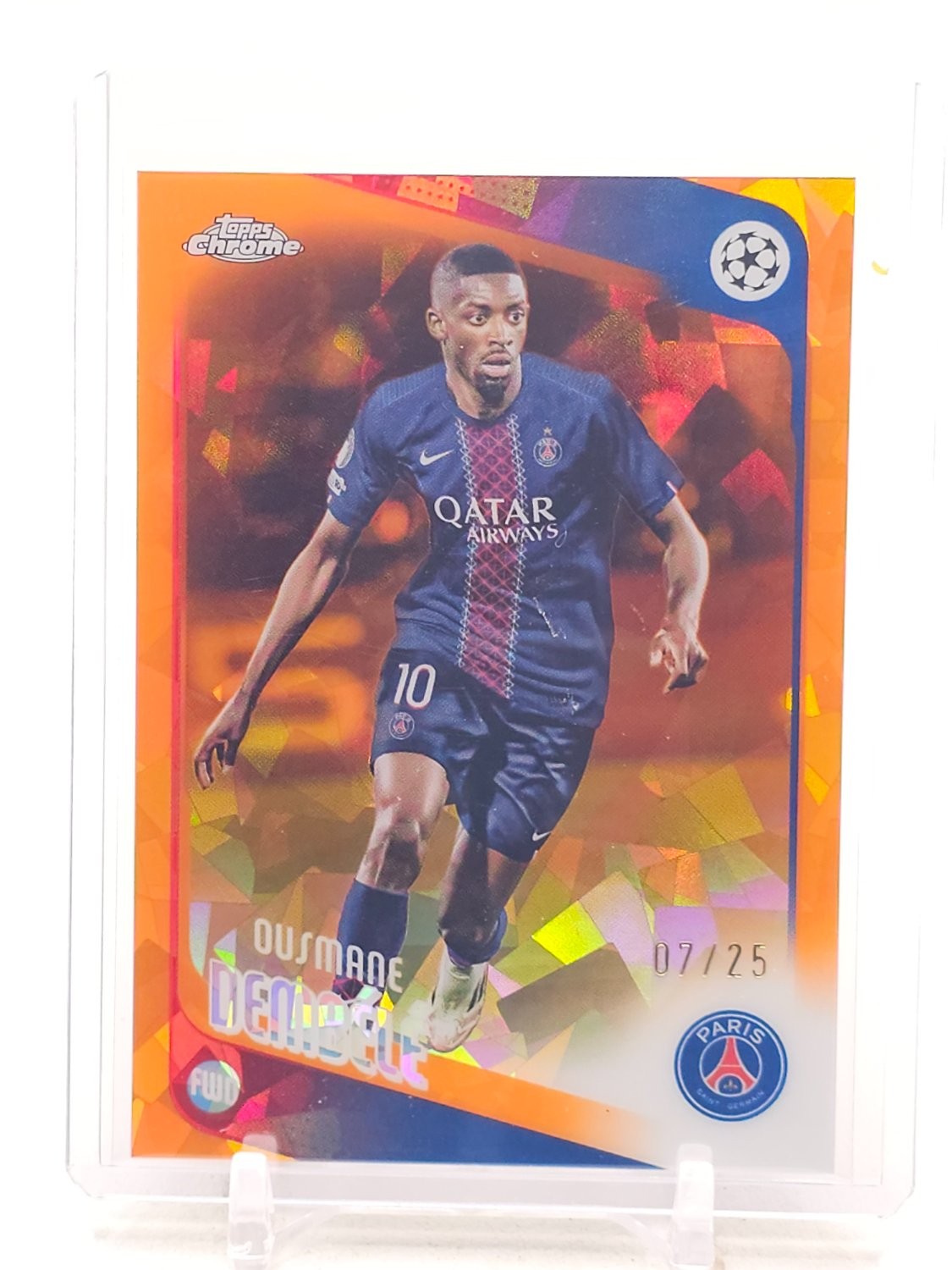 OUSMANE DEMBELE 2025-26 TOPPS CHROME UEFA SAPPHIRE ORANGE SOCCER /25 #3 Q7278