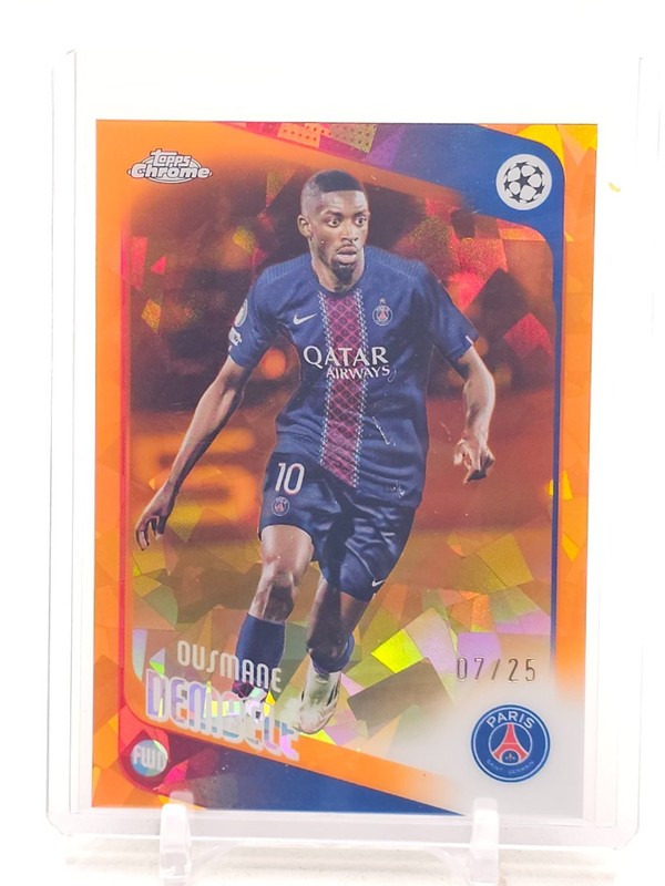 OUSMANE DEMBELE 2025-26 TOPPS CHROME UEFA SAPPHIRE ORANGE SOCCER /25 #3 Q7278