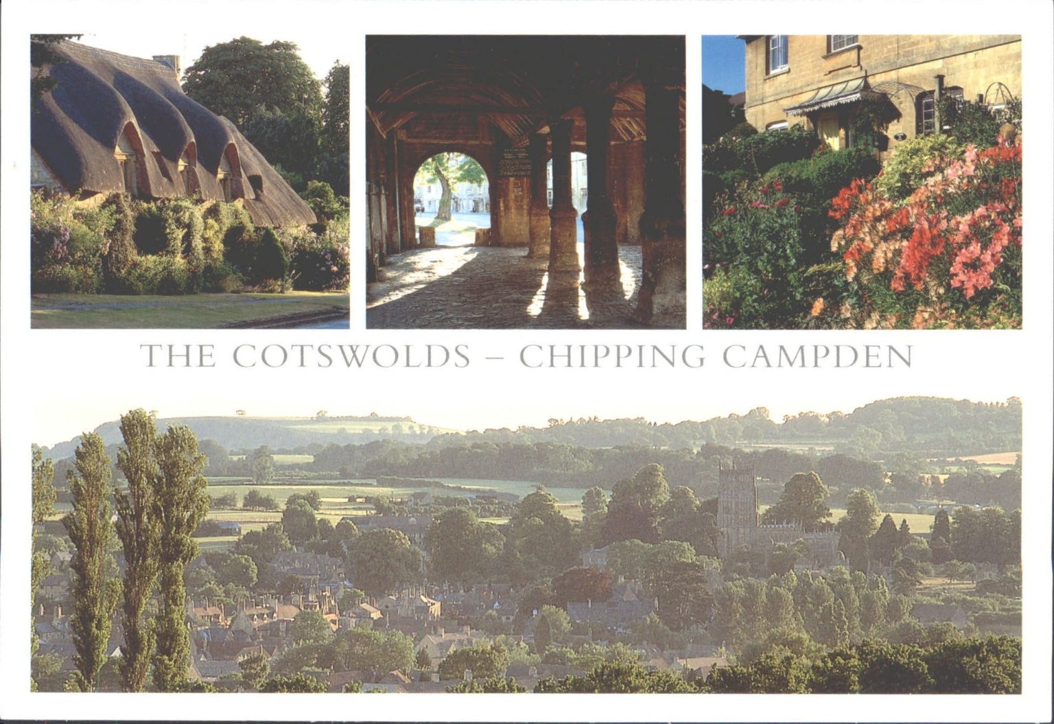 Chipping Campden Cotswolds Panoramic Thatch Market Hall 2004 Postcard UK