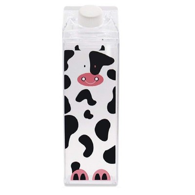 Milk Carton Shaped 17oz (500mL) Plastic Square Water Bottle - Leakproof, Perf...
