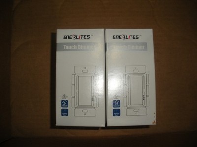 Touch pad dimmer 600W 120V 1P 3-way Enerlite 55200 ivory lot of 2