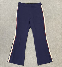 Gucci Pants Womens Size 42 Blue Trousers SIDE STIPE Flare Leg 29x28 Dress Pant