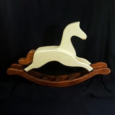 Rocking Horse Folk Art Vintage Wooden Hand Painted Decor 22 x 14  