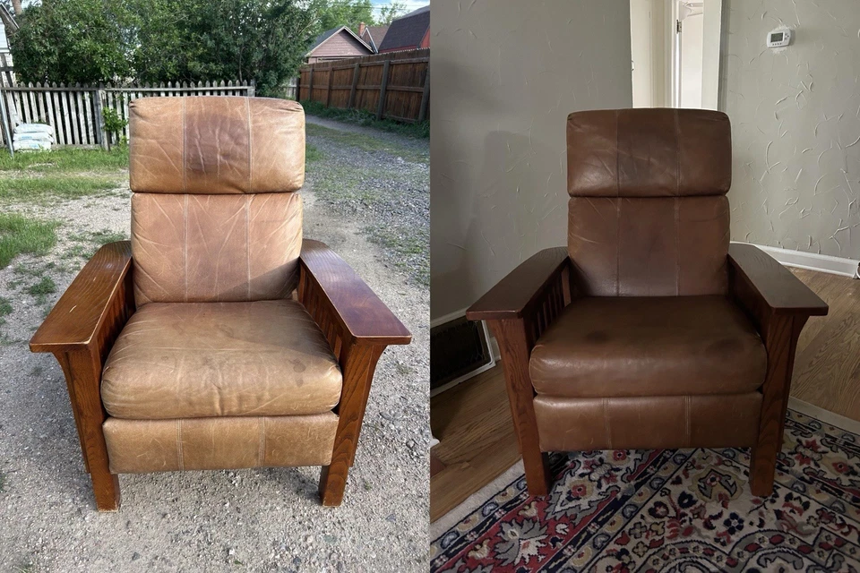 Sillón de cuero estilo misión - Excelente estado  Foto 4 de 4