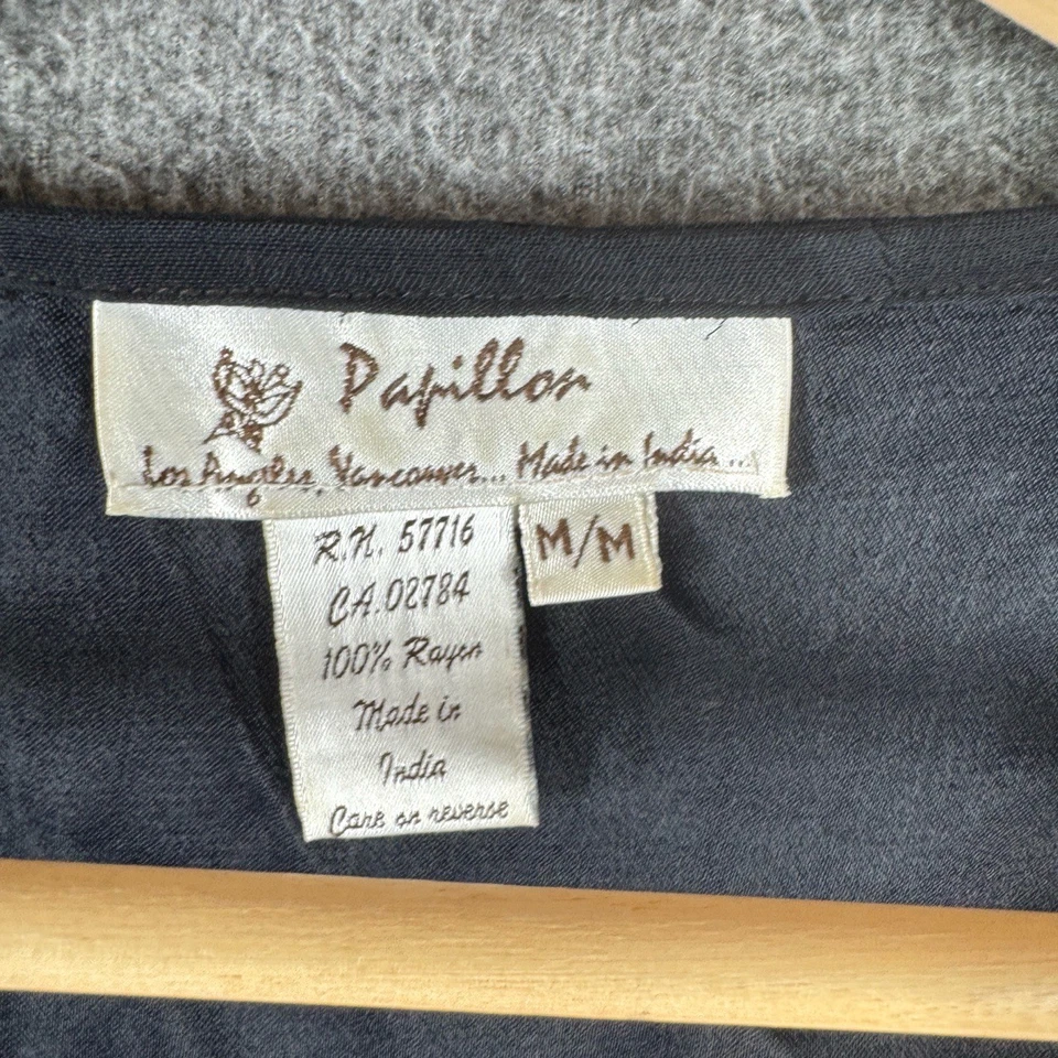 Винтажный папильон макси платье женщин M черный бисером романтический шикарный богемное - Изображение 4 из 4