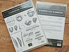 Stampin Up FLOWERING TULIPS with coordinating DIES New Retired Gardening