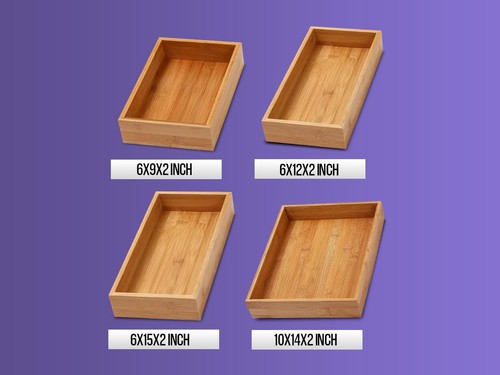 Bambus Schubladen Organizer Aufbewahrungsbox für Küchenschublade, Trödelschublade, Büro, ... - Bild 7 von 7