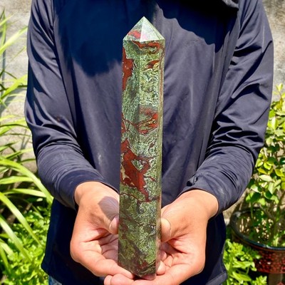 1.6LB Large Natural Dragon Blood Column Obelisk Crystal Column Wand Point Heali