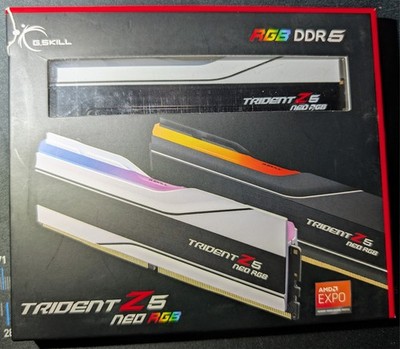 G.SKILL Trident Z5 Neo RGB 64GB (2x32GB) DDR5-6000 CL30 EXPO RAM - White Set