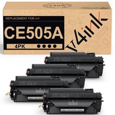 v4ink 4PK Compatible Toner Cartridge Replacement for HP 05A CE505A Toner Cart...