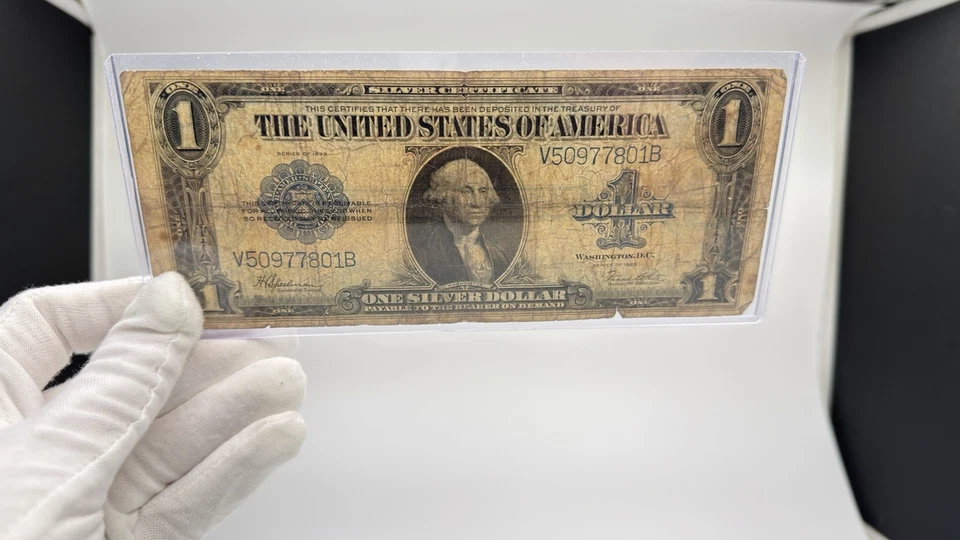 1923 $1 Silver Cert Large US Banknote Note Speelman/White BLUE SEAL Fr. 237 - Image 3 of 4